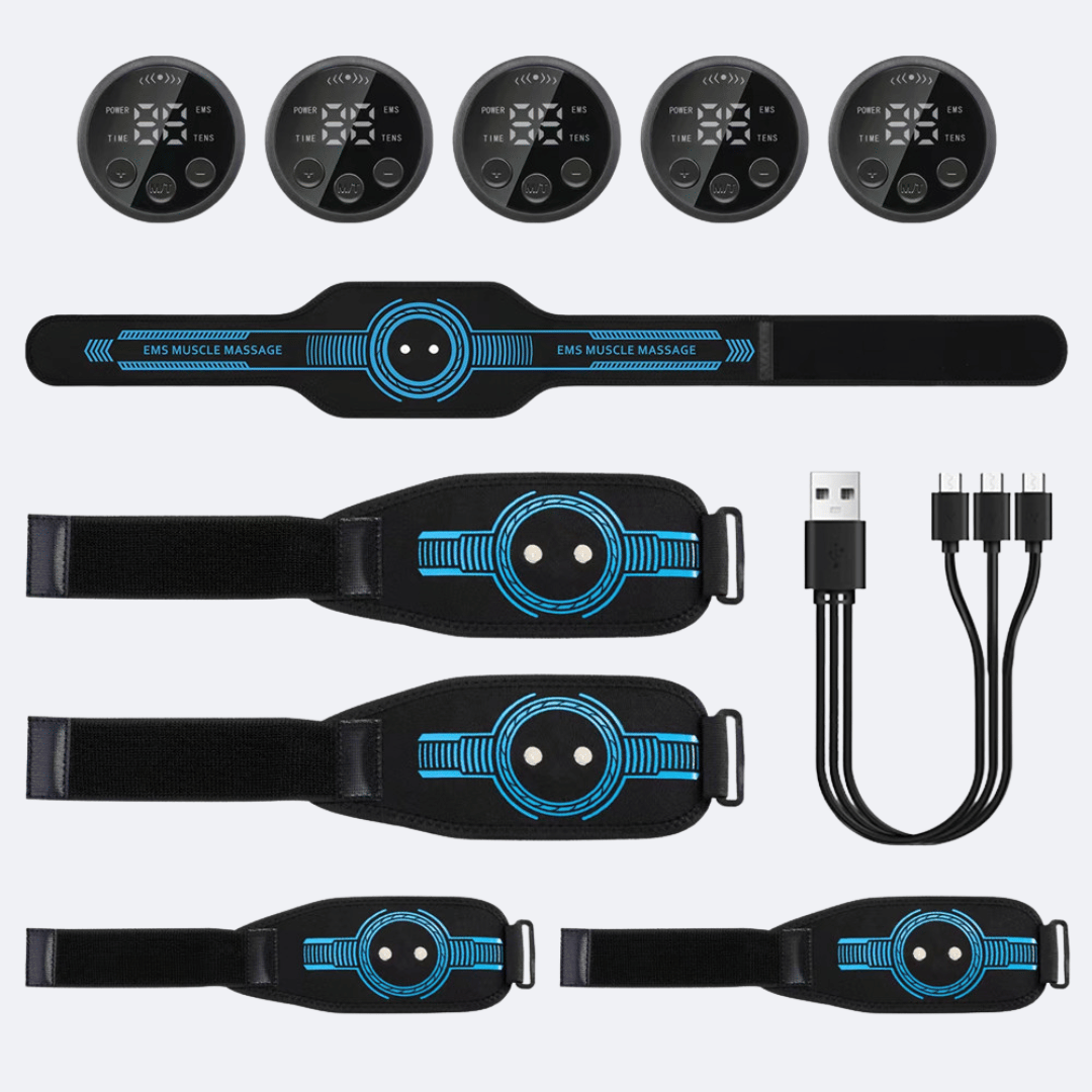 EMS Abs Stimulator Belt – Abs & Arms & Legs Full Body Toning Set for Men & Women