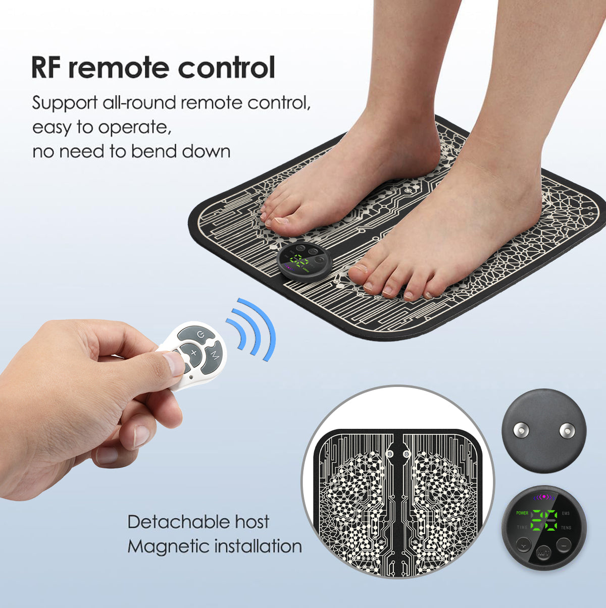 Remote-Controlled EMS Foot Massage Pad