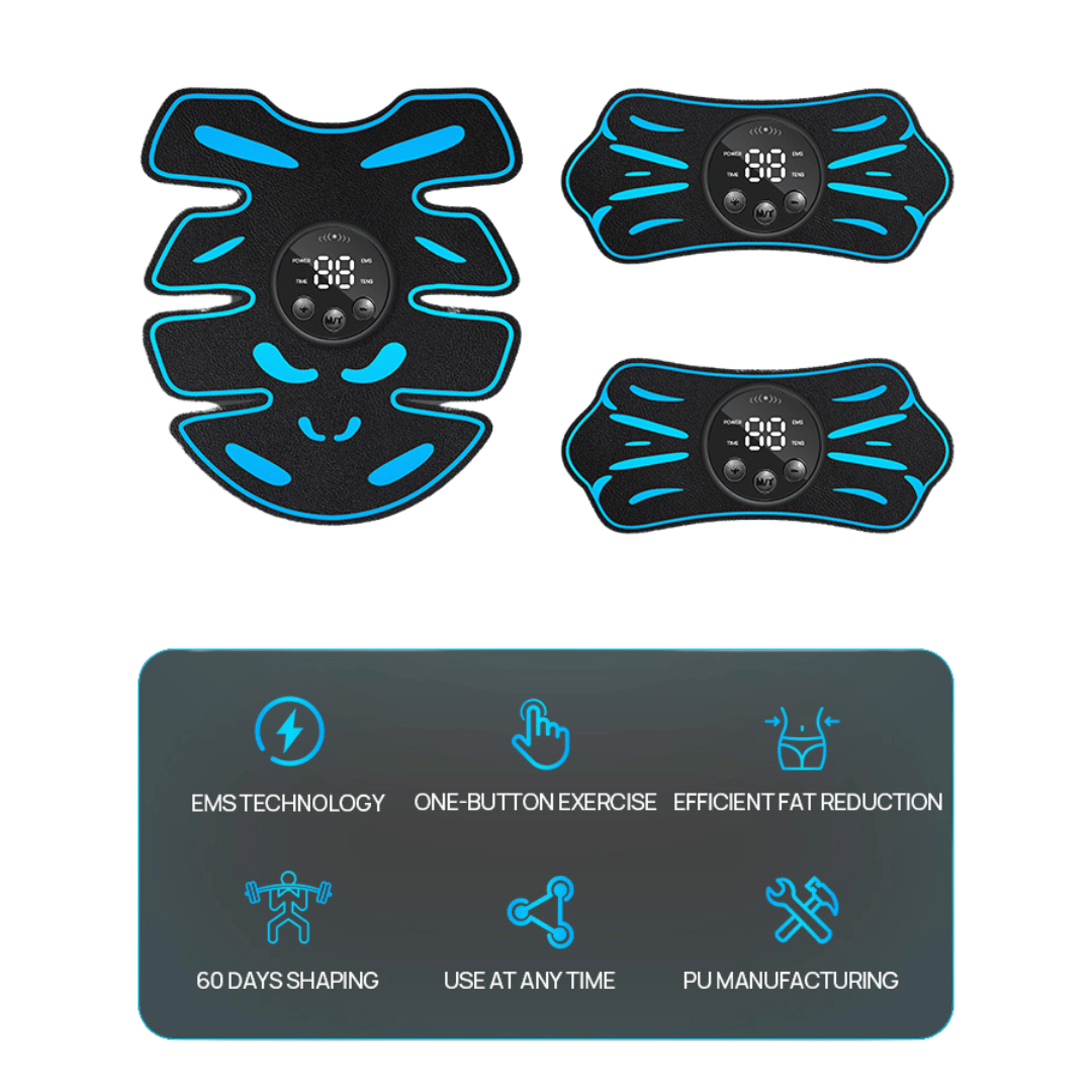 8 Abs Stimulator - 8 Abs + Arms + Gel Pads All-Around 360 Abs Stimulator