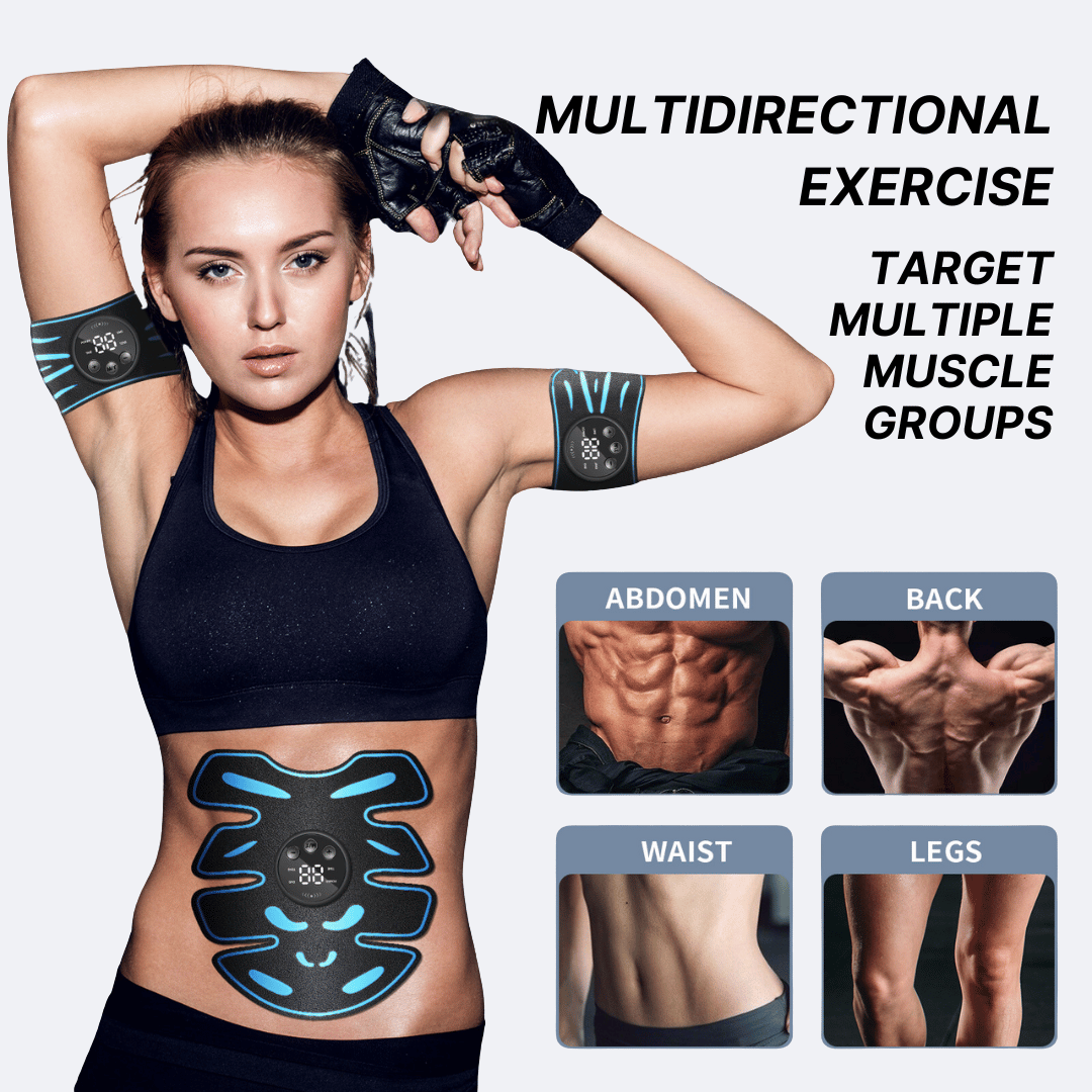 8 Abs Stimulator - 8 Abs + Arms + Gel Pads All-Around 360 Abs Stimulator