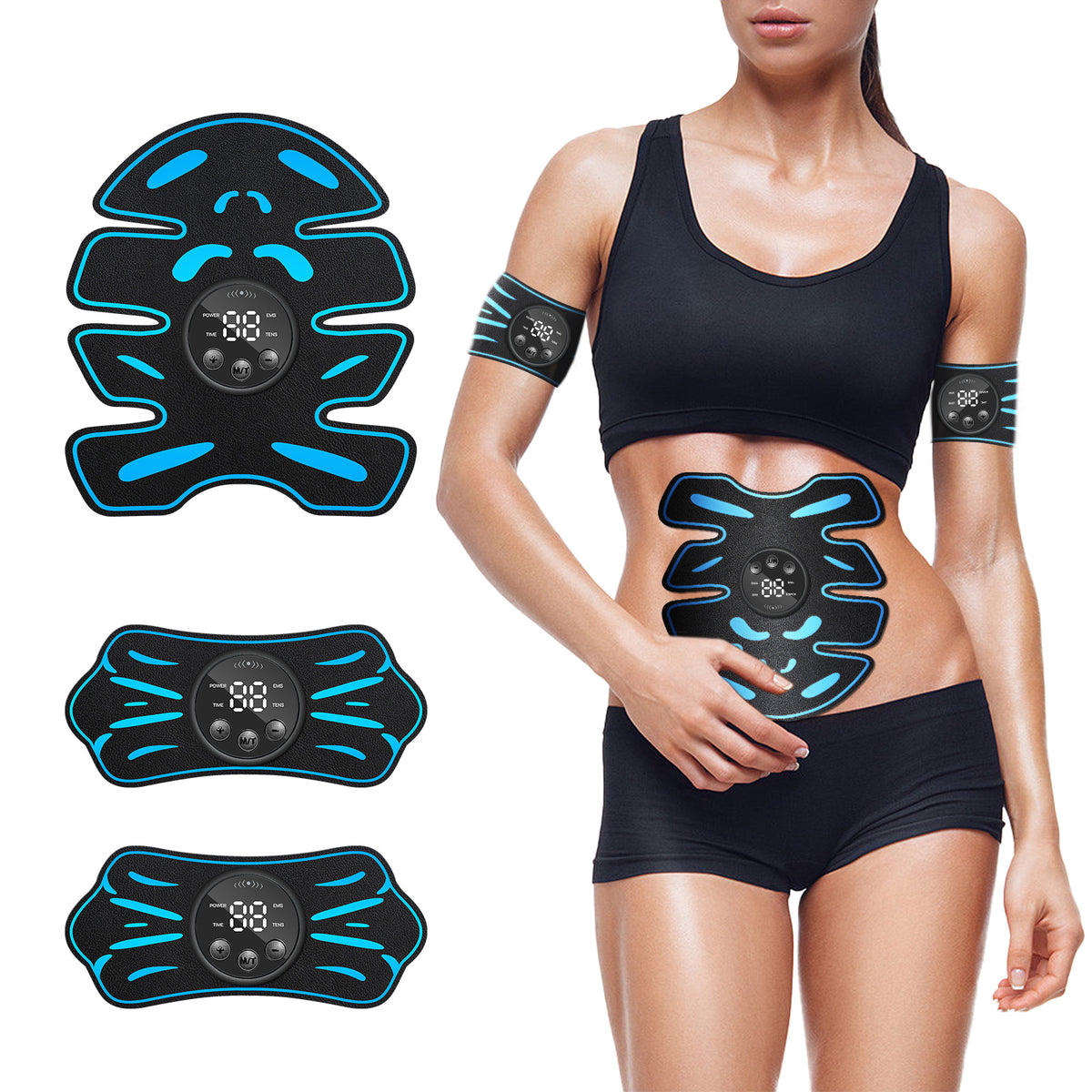 8 Abs Stimulator - 8 Abs + Arms + Gel Pads All-Around 360 Abs Stimulator