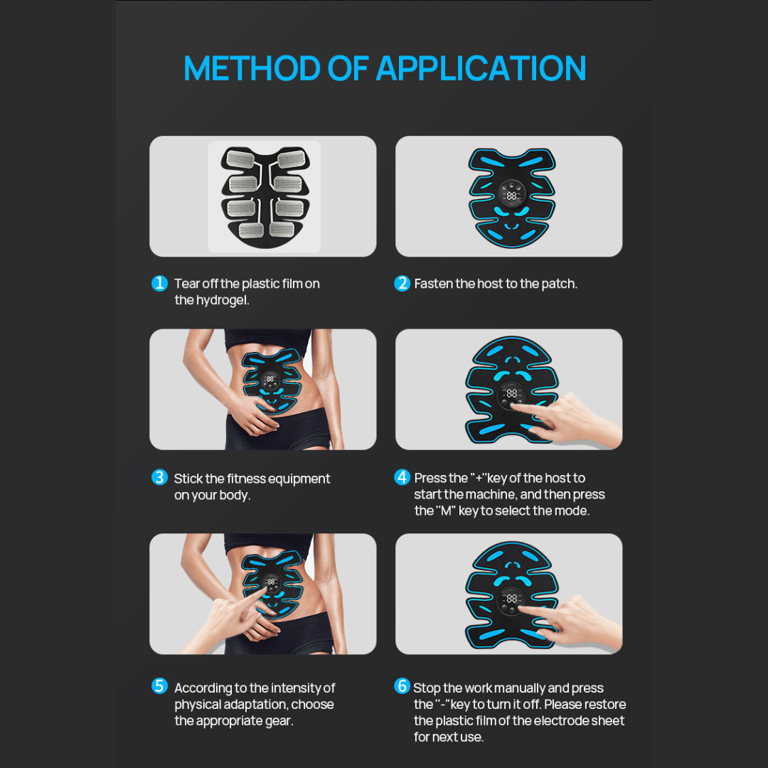 8 Abs Stimulator - 8 Abs + Arms + Gel Pads All-Around 360 Abs Stimulator