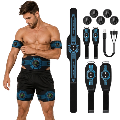 EMS Abs Stimulator Belt – Abs & Arms & Legs Full Body Toning Set for Men & Women