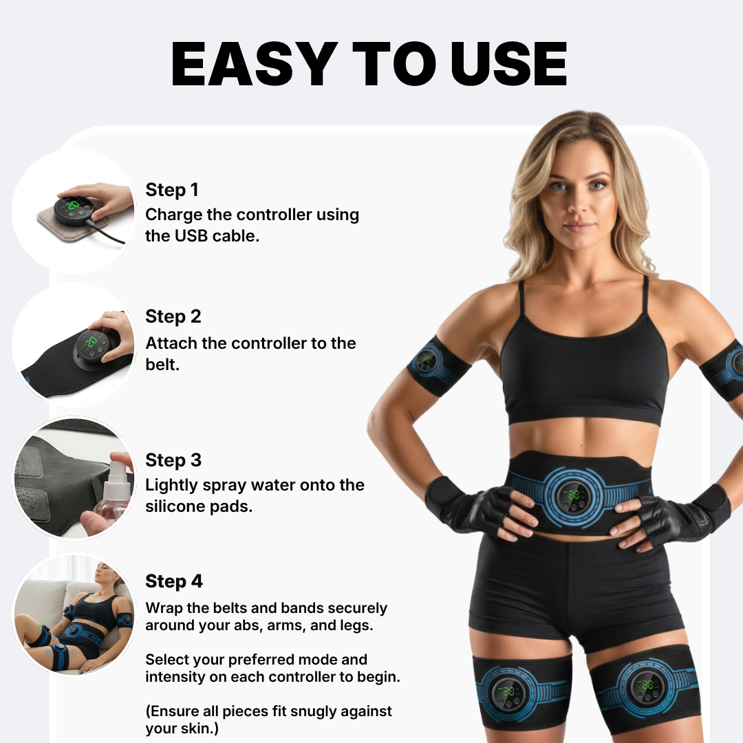 FlexPro 360 EMS Muscle Stimulator | 5-Pack for Abs, Arms & Legs