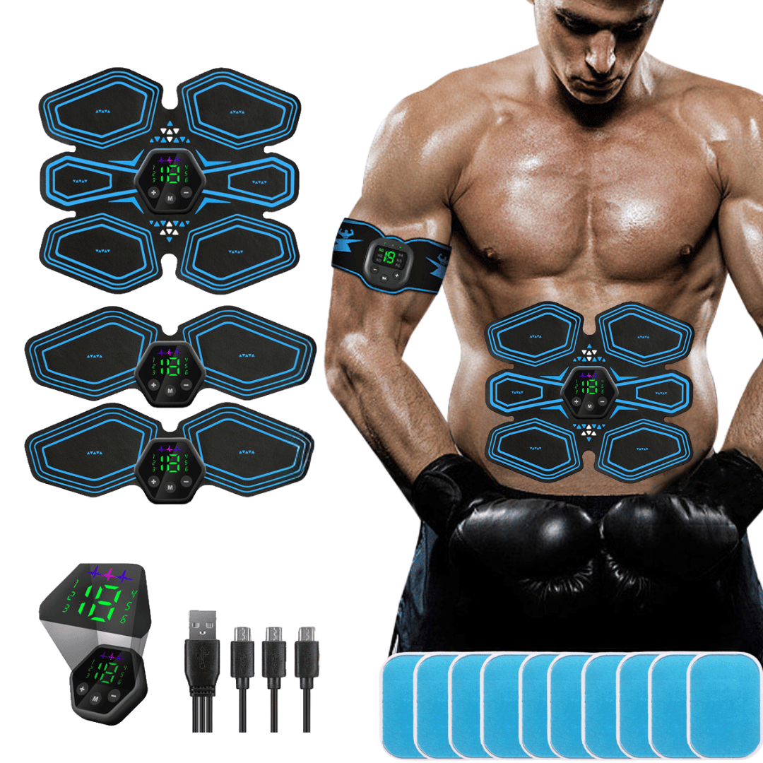 Pro EMS Abs Stimulator - Abs + Arms + Gel Pads for Total Toning