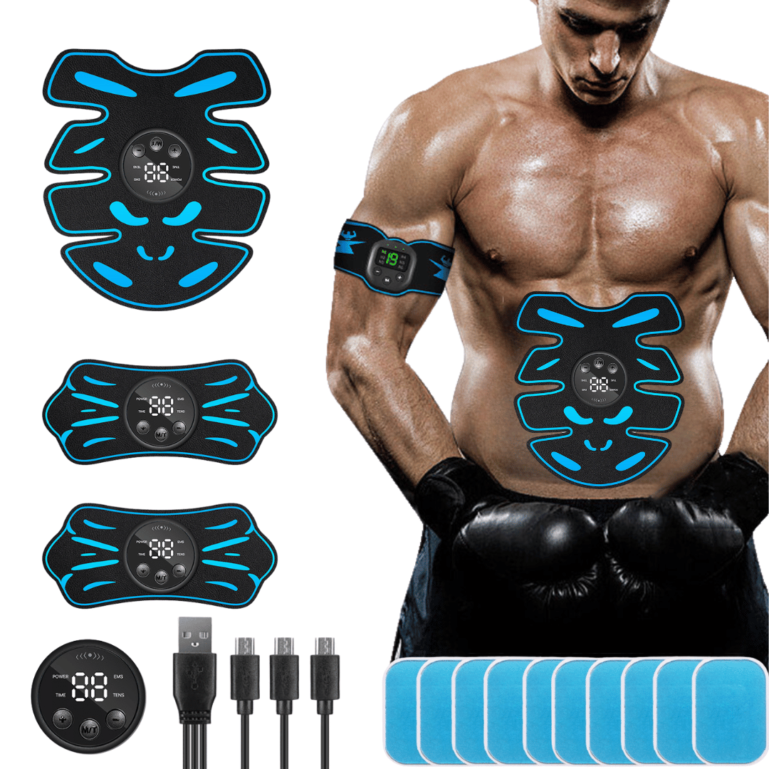 Pro EMS Abs Stimulator - Abs + Arms + Gel Pads for Total Toning