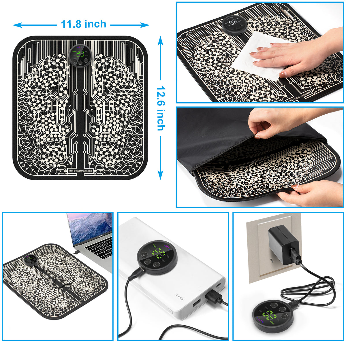 Remote-Controlled EMS Foot Massage Pad