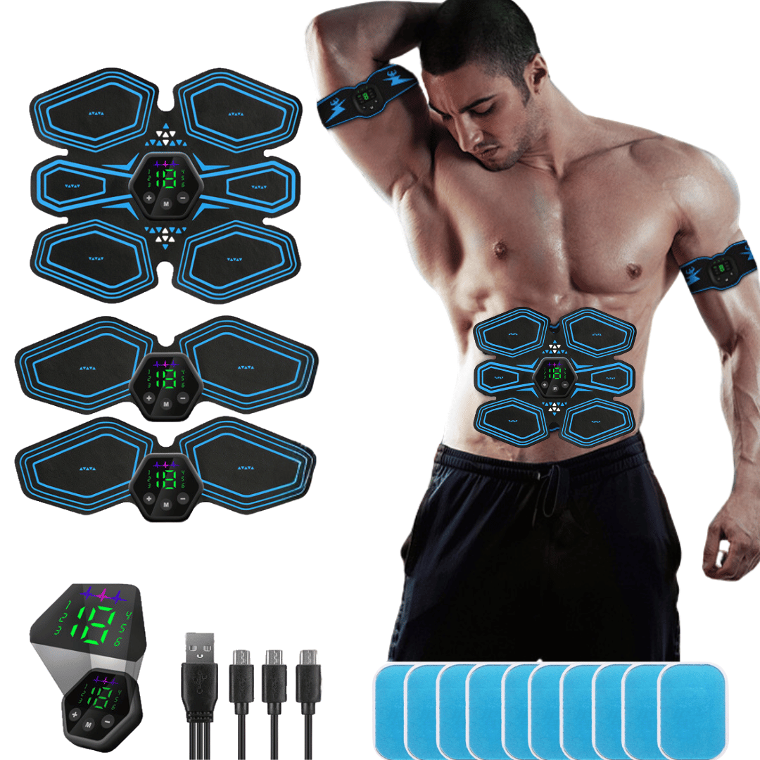 Pro EMS Abs Stimulator - Abs + Arms + Gel Pads for Total Toning