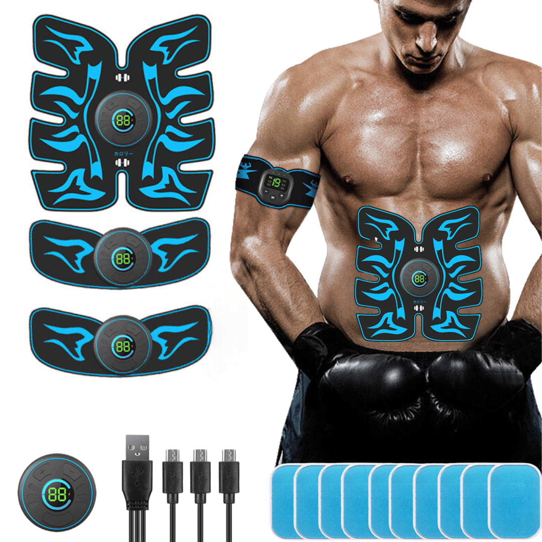 Pro EMS Abs Stimulator - Abs + Arms + Gel Pads for Total Toning