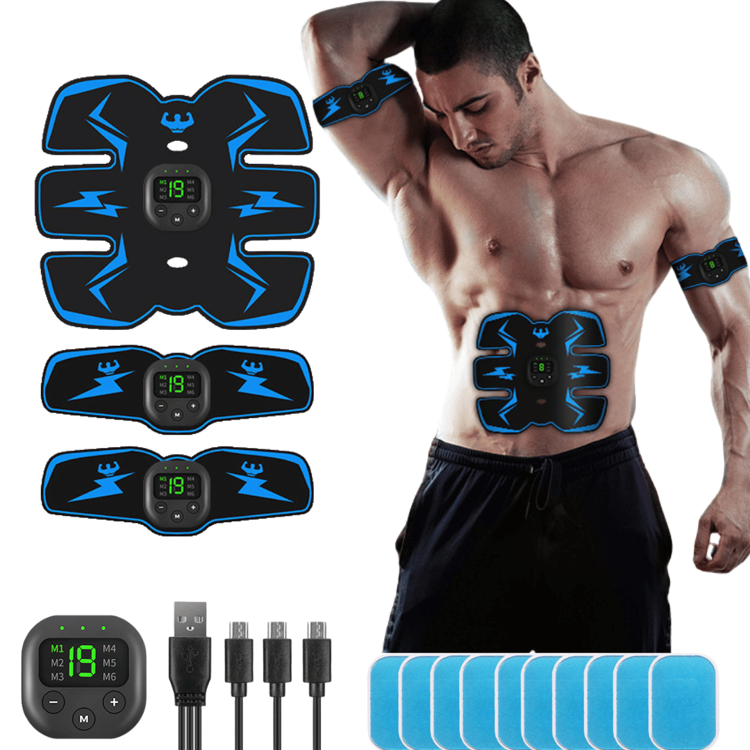 Pro EMS Abs Stimulator - Abs + Arms + Gel Pads for Total Toning