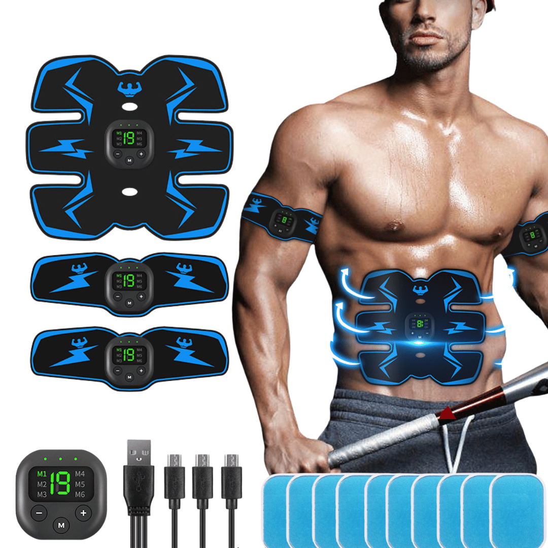 Pro EMS Abs Stimulator - Abs + Arms + Gel Pads for Total Toning