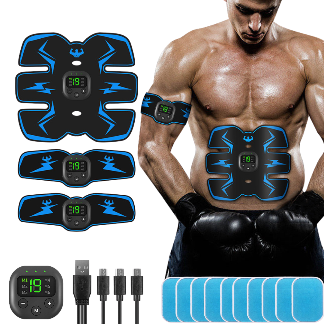 Pro EMS Abs Stimulator - Abs + Arms + Gel Pads for Total Toning